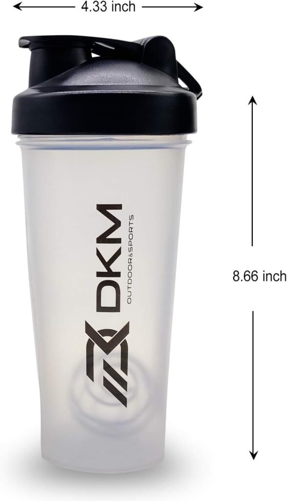 Shaker Bottle with Shaker Balls Leak Proof Drink Shaker Bottle Ideal for Workout Supplements,Protein powder, BPA Free, Nutrition, Portable Fitness Bottle for Fitness Enthusiasts Athletes（600ml,20-OZ.)