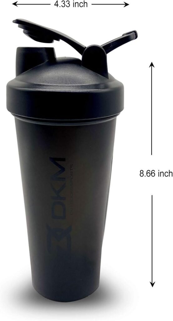 Shaker Bottle with Shaker Balls Leak Proof Drink Shaker Bottle Ideal for Workout Supplements,Protein powder, BPA Free, Nutrition, Portable Fitness Bottle for Fitness Enthusiasts Athletes（600ml,20-OZ.)