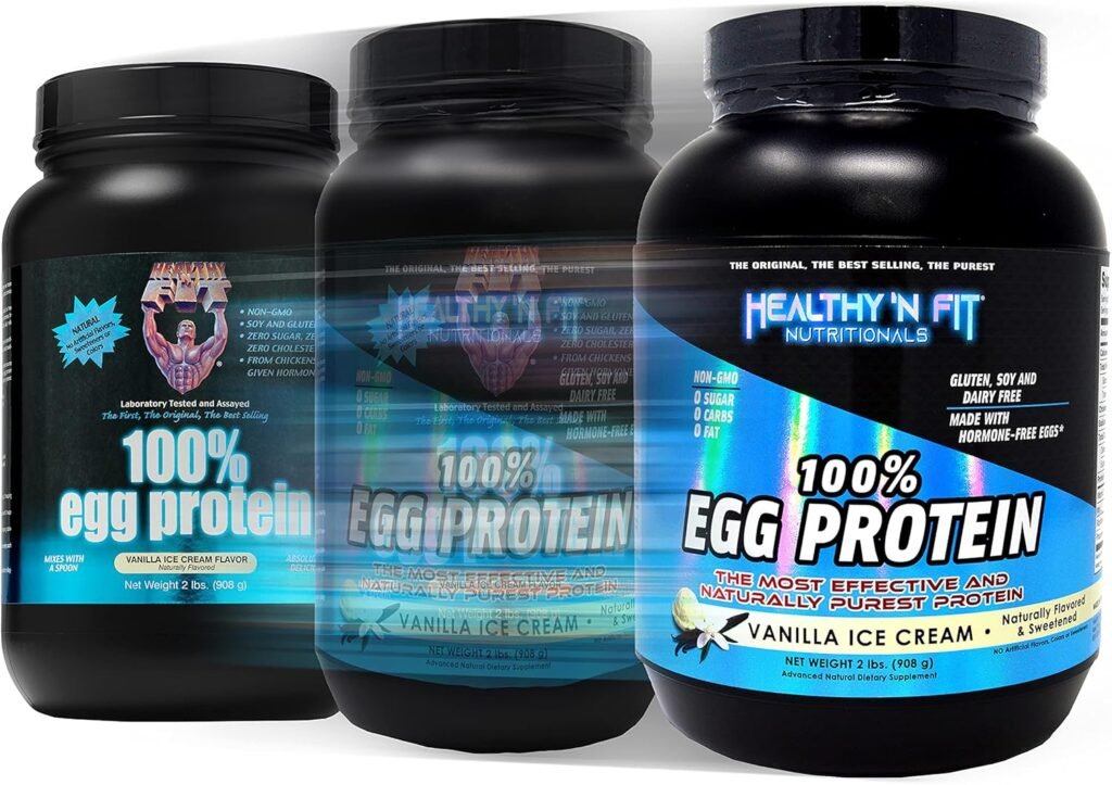 Healthy N Fit 100% EGG PROTEIN- Vanilla (12oz): 100% Egg White Protein PLUS Natural Peptides. Naturally Sweetened, Zero Carb, Keto, Paleo Friendly