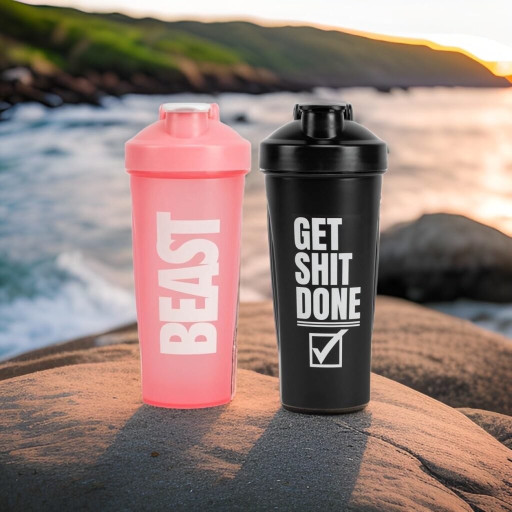 Protein Shaker Bottle [2 Pack BlackPink] Protein Powder Shakes  Mixes, Dual Blender, Wire Whisk  Mixing Grid, BPA Free Shaker Cup Blender Magnificent Quality(PinkBlack)