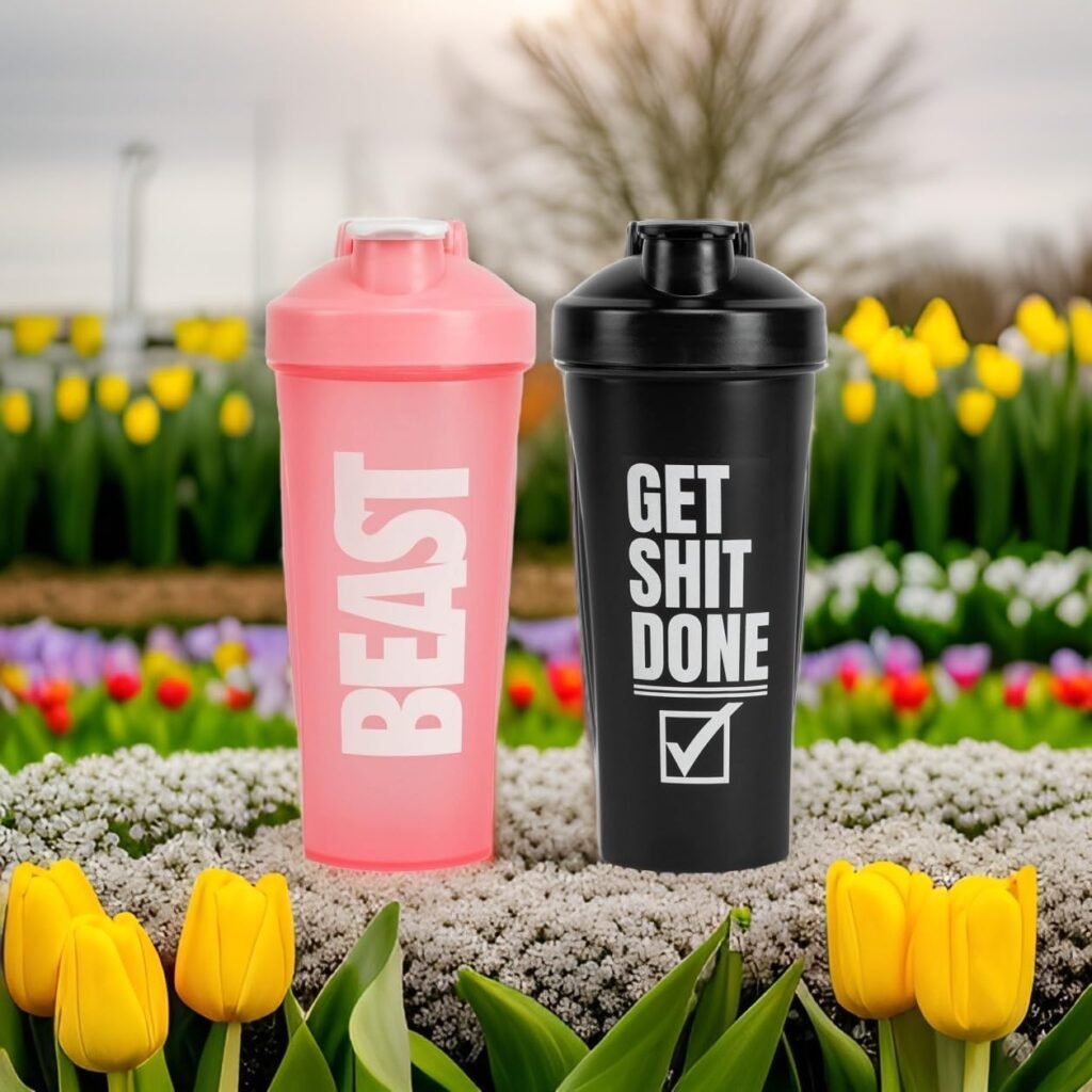 Protein Shaker Bottle [2 Pack BlackPink] Protein Powder Shakes  Mixes, Dual Blender, Wire Whisk  Mixing Grid, BPA Free Shaker Cup Blender Magnificent Quality(PinkBlack)